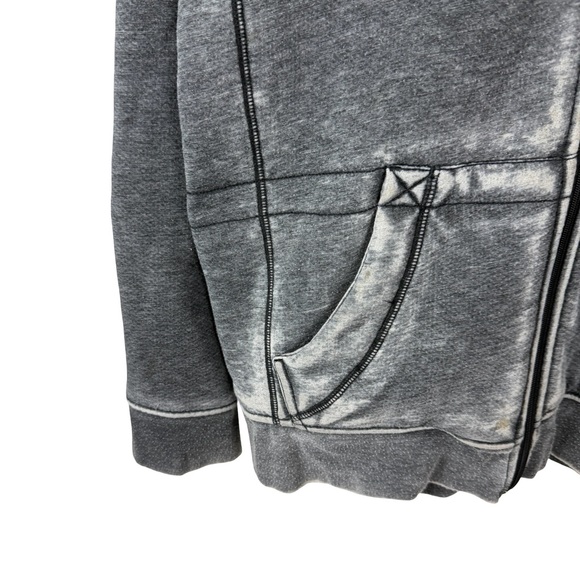 Vintage Y2K Helix Sherpa Lined Faded Grunge Style Full Zip Hoodie Size M - Picture 5 of 9